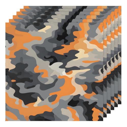 Servilletas de tela camuflaje pack 6 50.5x50.5 cm miniatura 1