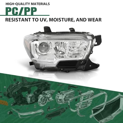 Image of GRAND ORANGE Right Side Headlight Assembly W /O LED Daytime Running Light Front Headlamp Compatible with Toyota Tacoma SR5 Crew Cab /Extend Cab pickup 2019-2023 Clear