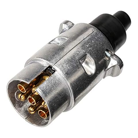 SmartSpec 7 Pin Trailer Plug 7 Pole Round Pin Trailer Wiring Connector Towbar Towing Trailer End Cover