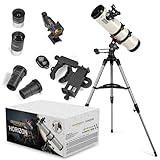 Telescopio Omegon Horizon CR N 130/650 AZ-Bellavista | Observación del cielo profundo | espejos primarios parabólicos | enfocador Crayford | montura AZ intuitiva | Para principiantes y familias