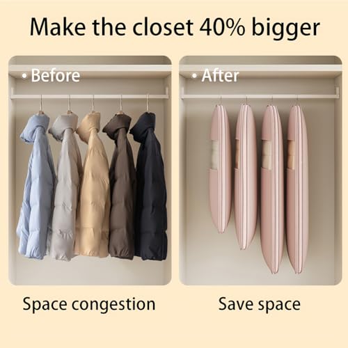 2025 Space Saving Hanging Garment Bag with Self Compression Zipper, Space Saving Garment Bags, Protects Clothes from Wrinkles (Gray, L)3