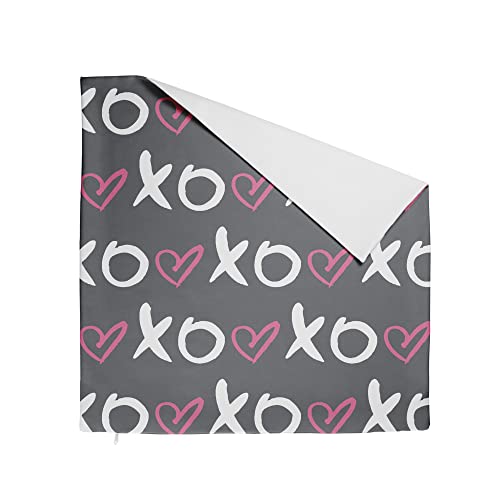 TherapieWelt Funda de Cojín Decorativos con Funda de Almohada Algodón con Cremallera Invisible - para Sofá Cama Hogar Sillas Dormitorio de San Valentín 45x45cm corazón Gris Blanco Cover