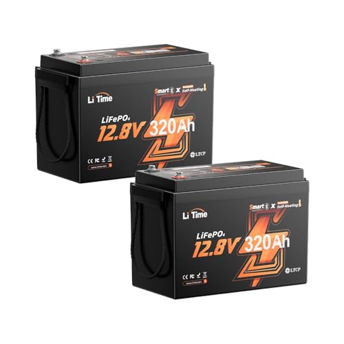 Image of Litime 12V 320Ah Mini LiFePO4 Battery with Self-Heating for RV (2 Packs)