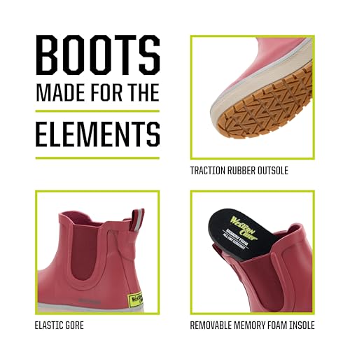 Image of Western Chief Womens Waterproof Element Chelsea Rain Boots | Ladies pull on ankle boot with reflective details, cushioned insole, and traction outsole for wet weather and casual wear.