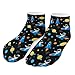 LITPUZC Women's Fashion Ankle Socks Funny Running Low Cut Socks Space Astronaut Rocket Cartoon No Show Athletic Sock Soft Breathable Crew Sock 5 Pairs