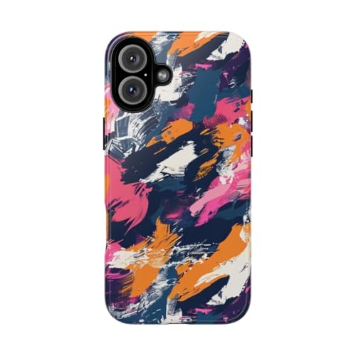 Coque iPhone 16 Plus finition brillante et motif abstrait exclusif