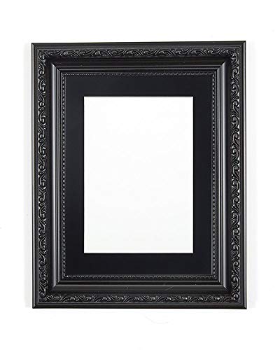 Frame Company Ornate Shabby Chic Picture/Photo/Poster Frame Black Color With Black Matt With A High Clarity Styrene Shatterproof Perspex Sheet A4 For Pic Size 9X6 #TOP25