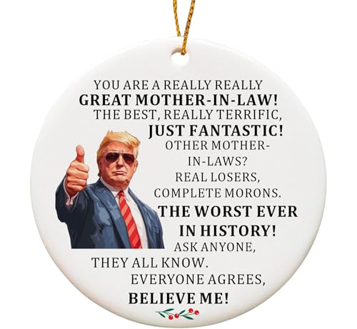 Enfeite de Natal para sogra, presentes de sogra da nora, enfeite de cerâmica de 7,6 cm para decoração de árvore de Natal