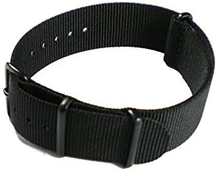 SWIGEN USA Military Army Mens Nylon Canvas Fabric Wrist Watch Band Strap Black 22mm