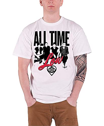 Custom Men's Summer Fashion T-Shirt all Time Low Unknown Future Hearts Mens White T Shirt Short Sleeve Funny T Shirts White M