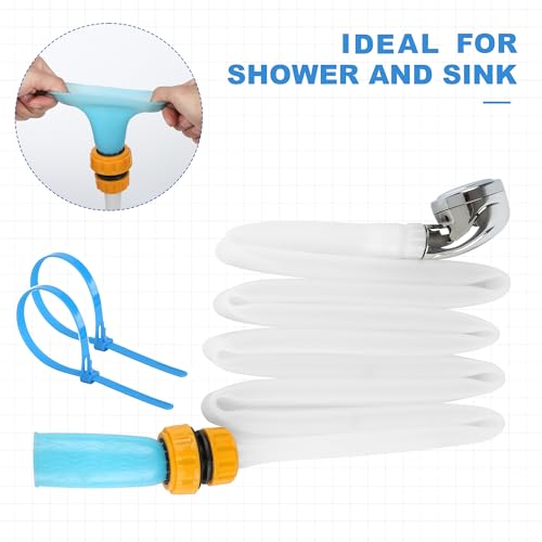 Zhongpu Reach Slip-On Tub Hose 6FT - Flexible Bathtub Faucet Sprayer Attachment for Cleaning & Pet Care -Dog Shower Hose- No Installation - Fits Faucets Up to 3" Wide - Portable by Zhongpu Reach - Used condition - Image 4