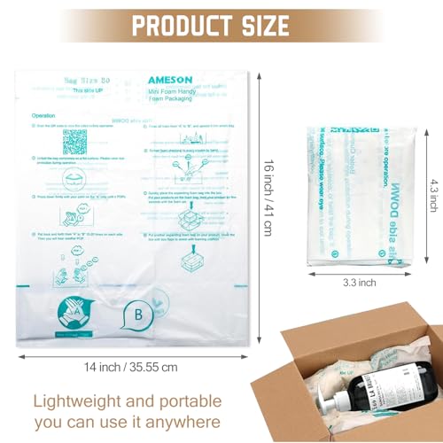 FUYITE Pacote com 8 Sacos de Espuma para Envio, Sacos de Embalagem de Espuma Expansível de 14