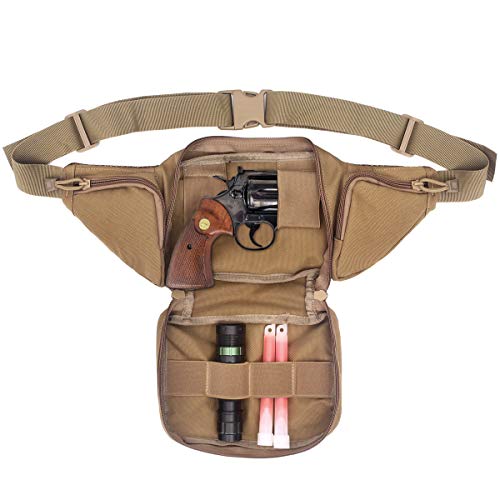 Livans LV-0063K Concealed Carry Fanny Pack Holster, Tactical Conceal Carry Pistol Bag Mens Gun Carry Concealment Holster Fits 1911 And G 17,19,20,21 Fits Up 55 Inch In Waist Free U.S Flag Patch thumb #1