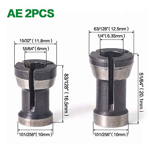 A-XINTONG Conjunto de pinça de moedor de moldes vários 6 mm 6,35 mm 8 mm mandril de pinça máquina de