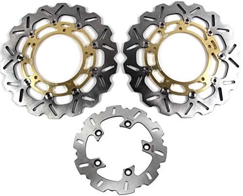 Arashi Brake Disc Rotors Front and Rear for Yamaha YZF R1 2007-2014 / R6 2005-2015 Motorcycle Replacement Accessories Gold 2006 2008 2009 2010 2011 2012 2013