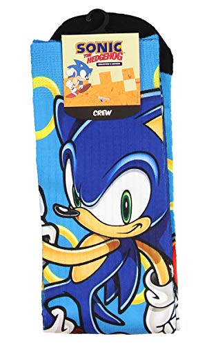 Sonic The Hedgehog Character Gold Rings Sublimated Crew Socks Mid-Calf #TOP2