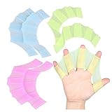 1Pair Silicone Webbed Swimming Gloves,Swimming Finger Webbed Gloves Flippers Fins Paddle Frog Hand Swimmers Web Training Paddles Swim Webbed Gloves Swimming Supllies for Kids Women Men (Blue, M)