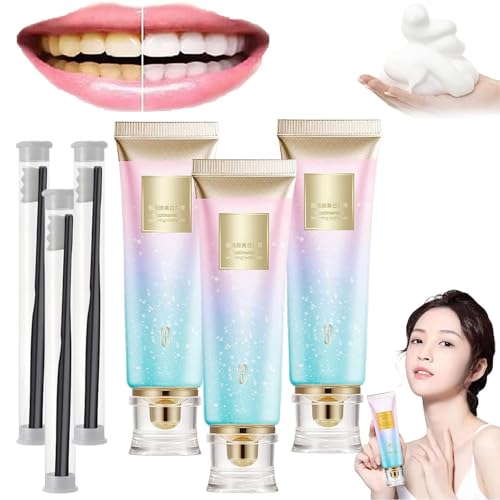 Dentifrice blanchissant à la niacinamide, dentifrice blanc éblouissant, dentifrice blanc à la nicotinamide, prévention des caries et réparation de l'émail pour dents sensibles (3 pièces)