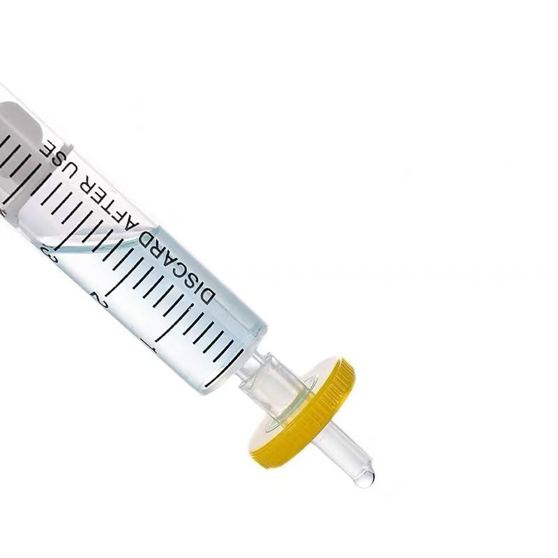 Filtro de jeringa de 13/25 mm, nailon PES PTFE MCE fibra de vidrio 0,22/0,45 μm | Filtro de laboratorio desechable de membrana múltiple for prefiltración de muestras de gas líquido(25mm 0.22um PTFE)