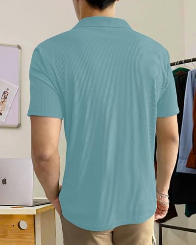 Image of I ENTERPRISE Men's Regular Fit T-Shirt - Cotton Blend, Half Sleeve, Spread Collar, Stylish, Solid Plain T-Shirts for Men, Mens t Shirt - Combo
