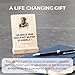 MindMint Daily Stoicism Affirmation Cards - 50 Stoic Life Change Quotes, Philosophy Gift for Men in Tin Box with Wood Stand - Desk Accessories Office Decor for Men - Inspirational & Motivational Cards