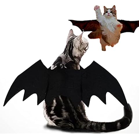 PAPIEEED Cat Costume Bat Wings for Halloween, Pet Cosplay Dress Up Harness Accessories Halloween Decorations Outfit for Puppy Kitty Party Bat Cosplay Cover