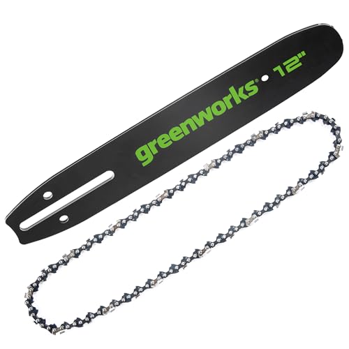 Image of Greenworks 12 inch Bar and Chain Combo, 3 /8 inch Pitch, .043 inch Gauge, 45 DL, Genuine Greenworks Replacement Part