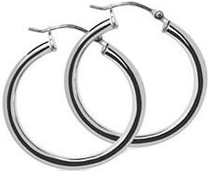 Small .925 Sterling Silver Round Circle Hoop Earrings 22mm 0.85" - Image 2