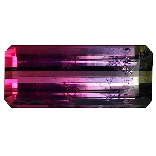 Tourmaline pastèque en vrac de 14x6 mm octogone pierre précieuse naturelle pour bague