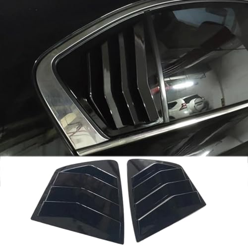 XITER 2PCS ABS Carbon Fibre Racing Style ABS Rear Side Window Louvers Air Vent Scoop Shades Cover Blinds for Accord 8th Sedan 2008-2012,Black