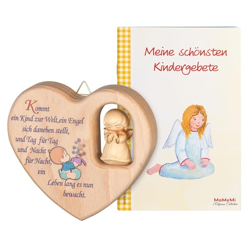 Cœur pour enfants avec ange gardien MaMeMi le cadeau de baptême idéal