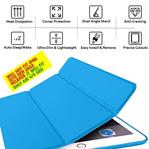 Image of DuraSafe Cases for iPad Air 5th 4th 6th 11th [ Air 11 /6 2024 /5 2022 /4 2020 ] A2588 A2316 MYFQ2HN /A MYFM2HN /A MYFR2HN /A MYFN2HN /A MYFQ2HN /A MYFM2HN /A MYFR2HN /A UltraSlim PC Cover - Blue