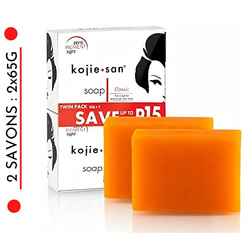 Kojie San - 2 Jabones de 65g Original and Authentic Skin Lightening Soap con Acid Kojic (2 Jabones : 2x65g) (2 Jabones (2x65g))