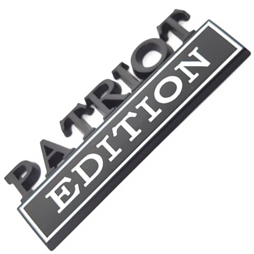 Image of Patriot Edition Emblem with Strong Adhesive, Patriot Car Emblem 3D Badge Decal Car Truck Replacement Compatible with Universal Vehicle, Truck, SUV (Black White)