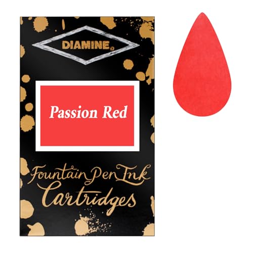 Cartouches d'encre Diamine Rouge Passion pour stylo-plume de correspondance