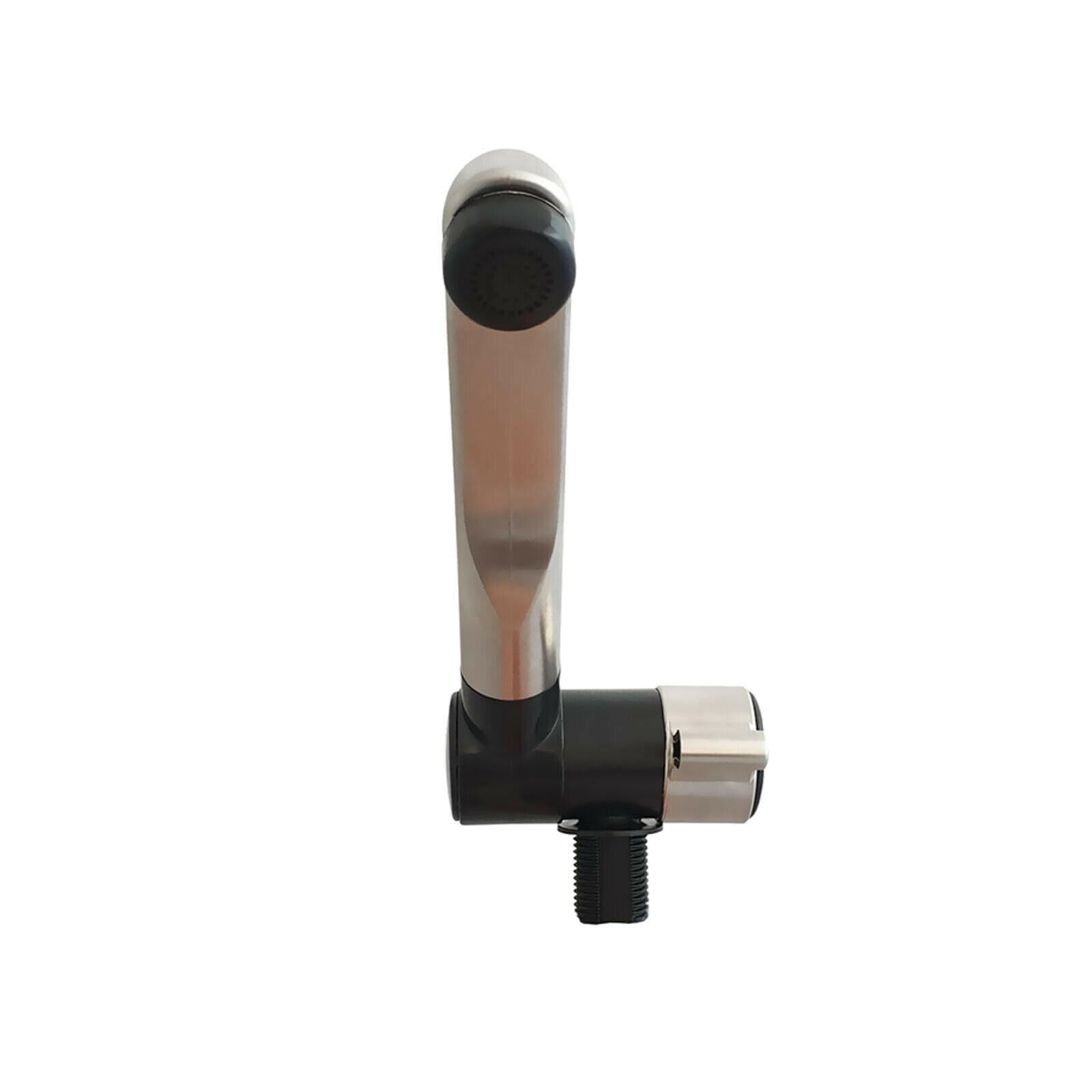 Rubinetto per acqua fredda opaco a leva singola da 12 V con microcommutazione per camper, caravan, caravan, barche