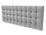 LA WEB DEL COLCHON - Cabecero tapizado Manhattan para Cama de 180 (190 x 70 cms) Gris Claro Textil Suave | Cama Juvenil | Cama Matrimonio | Cabezal Cama |