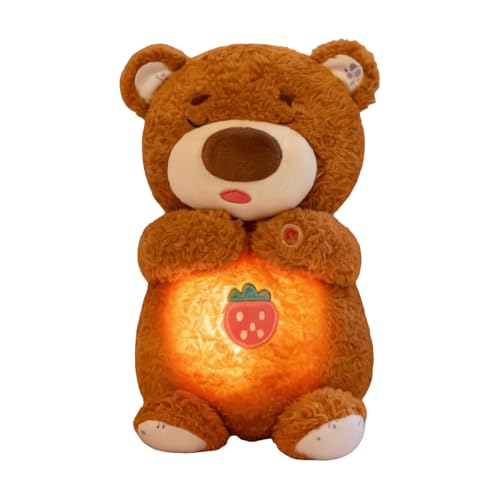 Doudou ours anti-stress avec veilleuse musicale apaisante pour bébé