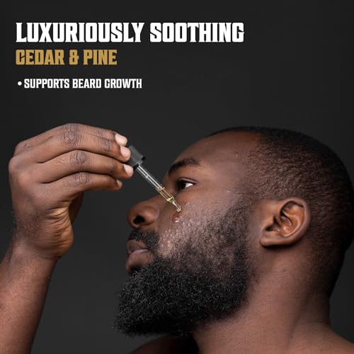 Viking Revolution Men's Beard Oil - Natural Argan and Jojoba Blend, Softens and Strengthens Facial Hair (Cedar and Pine, 3 Pack)