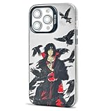 FOTN Japanese Anime iPhone15 ProMax Case Cartoon Case Black Shockproof Slim Grip Comfort for Cool Boy Birthday Gift Colorful TPU Silver Plated iPhone15 Pro Max Hard Case