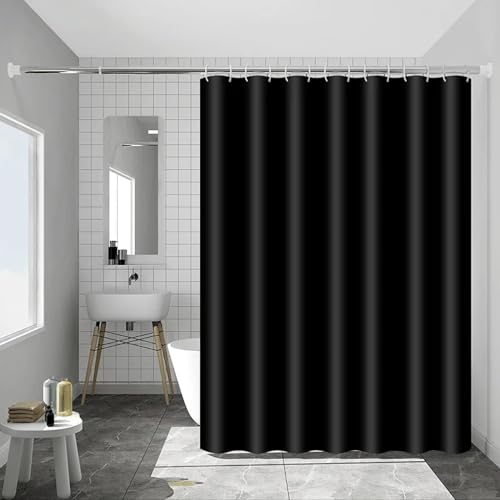 Rideau de douche noir 280x200 cm en polyester épais imperméable pour baignoire - 2