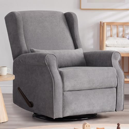 Nursery Swivel Glider Recliner with Footrest