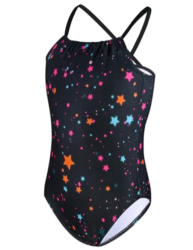 Image of TENVDA Girls Swimsuit Summer Beach Sport Halter Bathing Suits One Piece Swimwear for 2-12 Years Old Kids