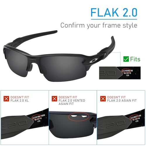Image of UV Protection Polarized Replacement Lenses for Oakley Flak 2.0 OO9295 Sunglasses Frame - Multiple Colors Available
