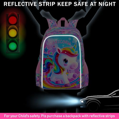 Image of CCJPX 3PCS Kids Backpack for Girls, 16 inchUnicorn Preschool Bookbag Set, Cute Water Resistant School Bag for Elementary Kindergarten Toddler