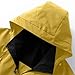 Mens Rain Jacket Waterproof Fashion Solid Color Long Sleeve Outdoor Jacket with Pocket Casual Zip Raincoat with Hood Yellow X-Large