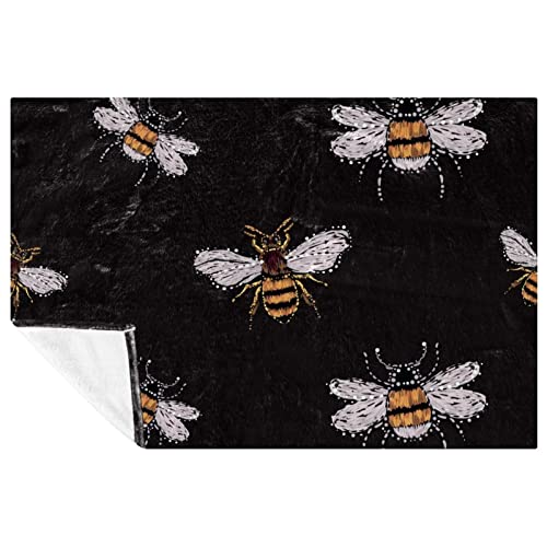 Couverture douce chaude abeille plaid 150x100 pour camping - 2