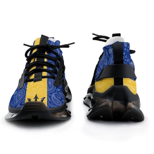 Paisley and Barbados Flag Paisley Pattern Printed Men's Sneaker Funny Lightweight Running Shoe Tennis Shoes for Men2