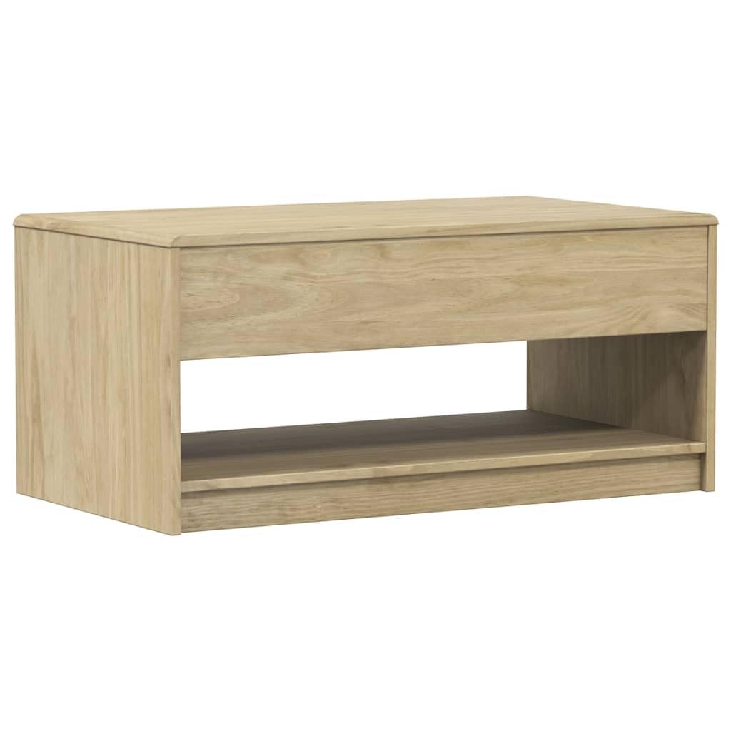 Homgoday Tavolino da caffè SAUDA in rovere 99 x 55 x 45 cm in legno di pino massiccio, tavolino da tè per soggiorno, sala d'accoglienza degli ospiti, camera da letto e ufficio