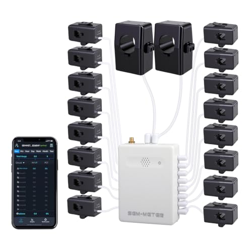 Image of Smart Home Energy Monitor with 16 50A Circuit Level Sensors, Real-Time Power Usage & Electricity Cost Tracking, Ideal for Rental Homes & Shared Apartments, App History, Compatible with Home Assistant